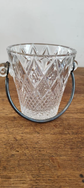 1970′ Seau A Champagne,a Glaçons Et Flacon Cristal Pointe