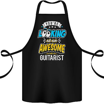 Looking at an Awesome Guitarist Guitar Cotton Apron 100% Organic