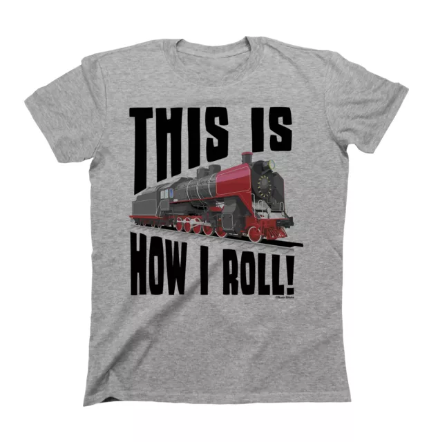 This Is How I Roll Train T-Shirt ORGANICA Ragazzi Ragazze Bambini Divertente Motore