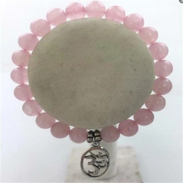8mm Rose Quartz Gemstone Mala Bracelet 7.5 inches Spirituality Chakras Reiki