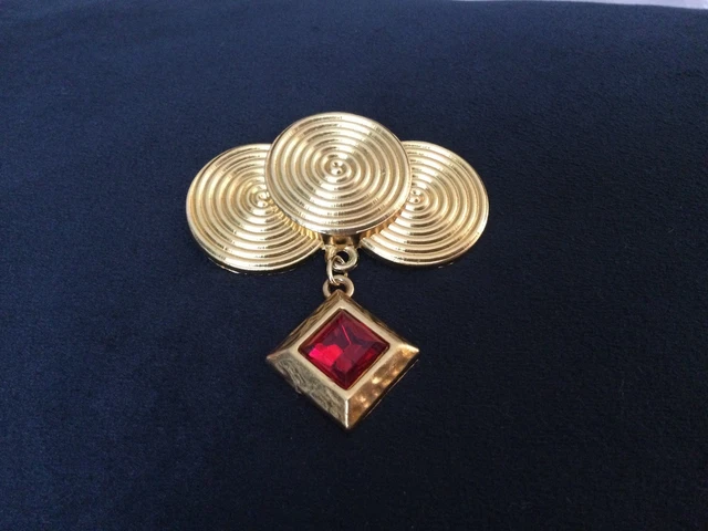 Pendentif Vintage Doré Lancôme Paris - Bijou Parfumeur En Forme De Triangle