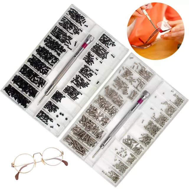 Screws Set Straight Sturdy 18 Sizes Watch With Screwdriver Eyeglasses Repair