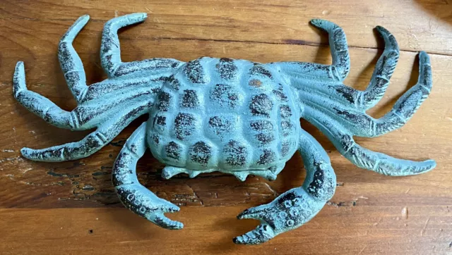 Cast Iron Crab, Bluish Color, 10” Across