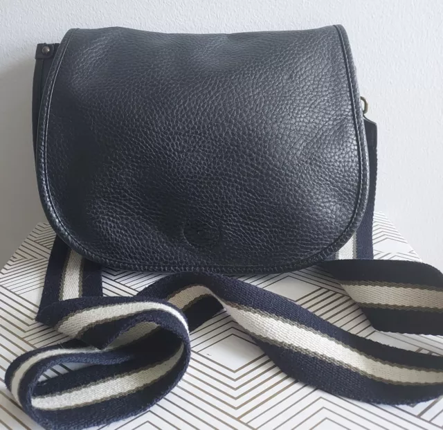 Barneys New York Black Pebble Saddle Crossbody Bag Medium