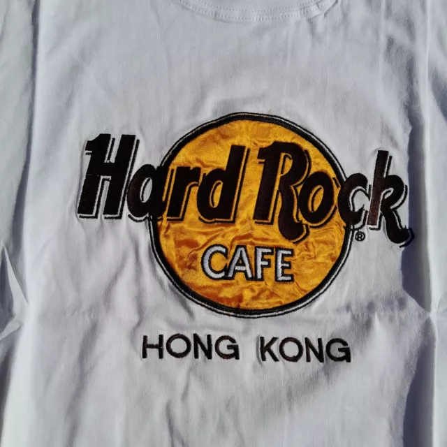 Vntg Hard Rock Cafe Hong Kong Graphic T-Shirt Size L White New NWOT 100% Cotton 3