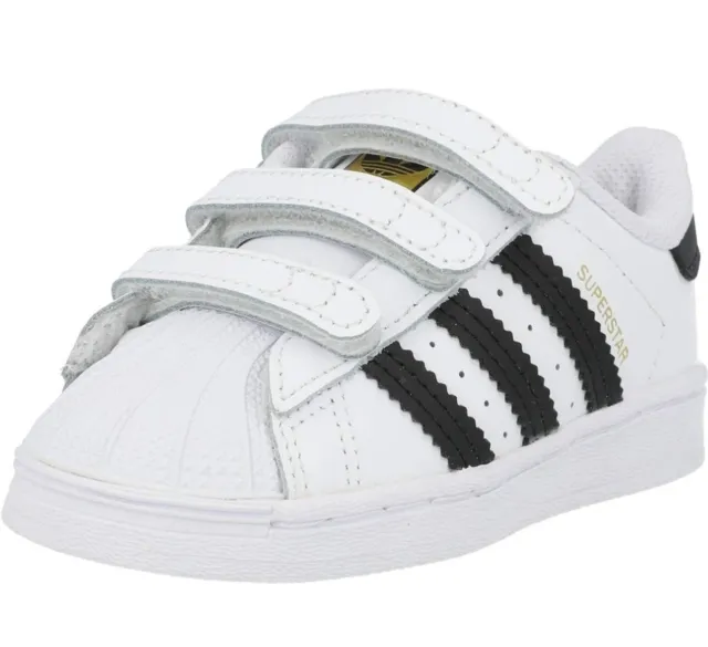 adidas Originals Unisex Kids Superstar CF Sneaker Size 9k White/Black EF4838