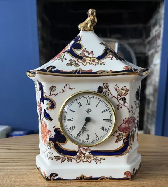 Vintage Masons Ironstone Blue Mandalay Mantle Clock