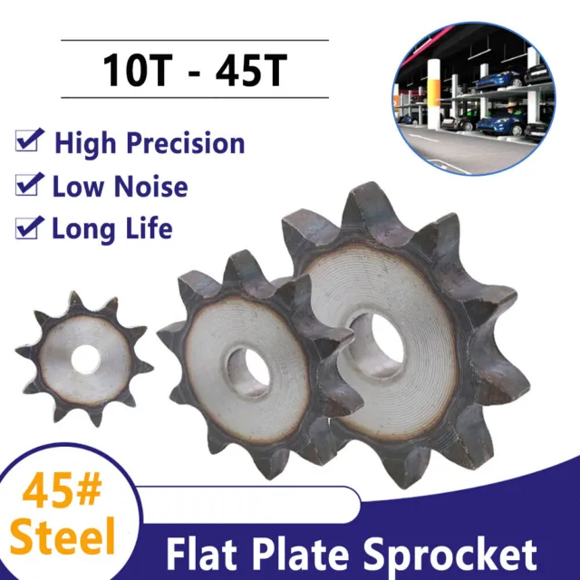 #45 Flat Chain Drive Sprocket 10T-45T Pitch 1/2" For #40 08B Roller Chain