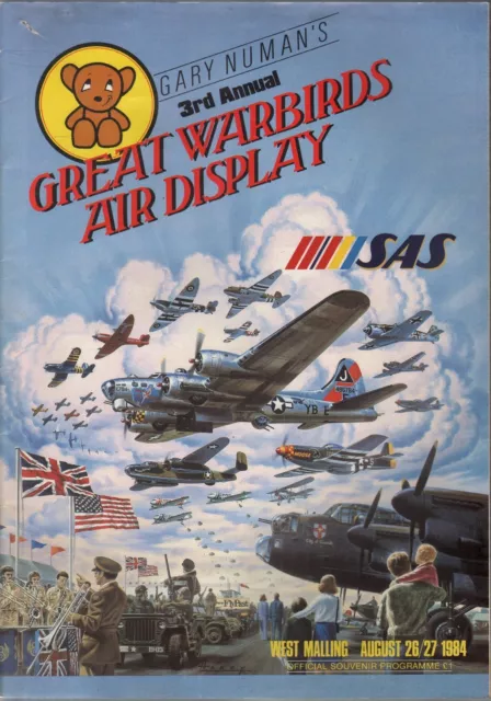 Gary Numan 3rd Annual Great Warbirds Air Display programme UK 1984