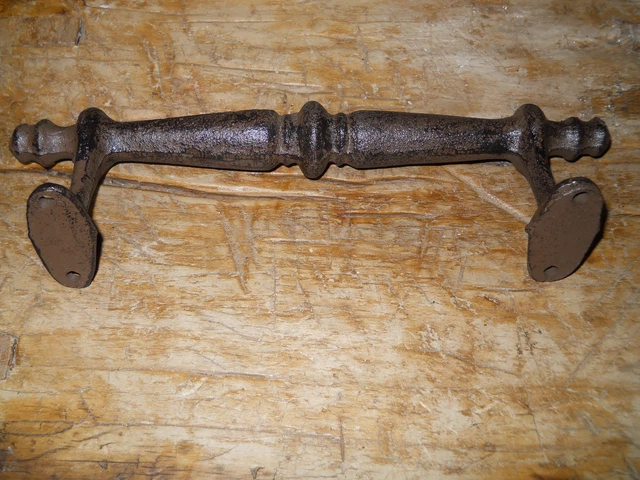 2 HUGE Cast Iron Antique Style RUSTIC Barn Handle Gate Pull Shed Door Handles 3