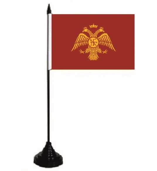 Tischflagge Derbyshire, 15x10 Cm – Mit Schwarzem Sockel, Aus Polyester, Für Innendekoration