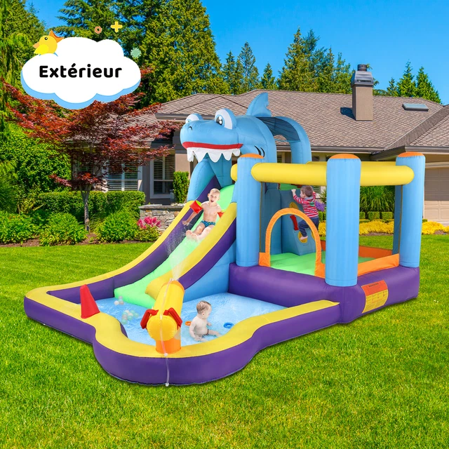 CHÂTEAU GONFLABLE MAISON gonflable Sauter avec piscine coulissante ...