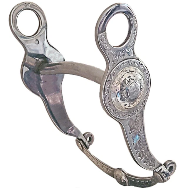 Mors De Bride Gravé Vintage Crockett Renalde - Acier Inoxydable