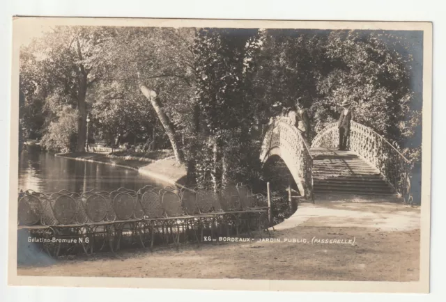 BORDEAUX - Gironde - CPA 33 - le Jardin Public - carte photo la Passerelle