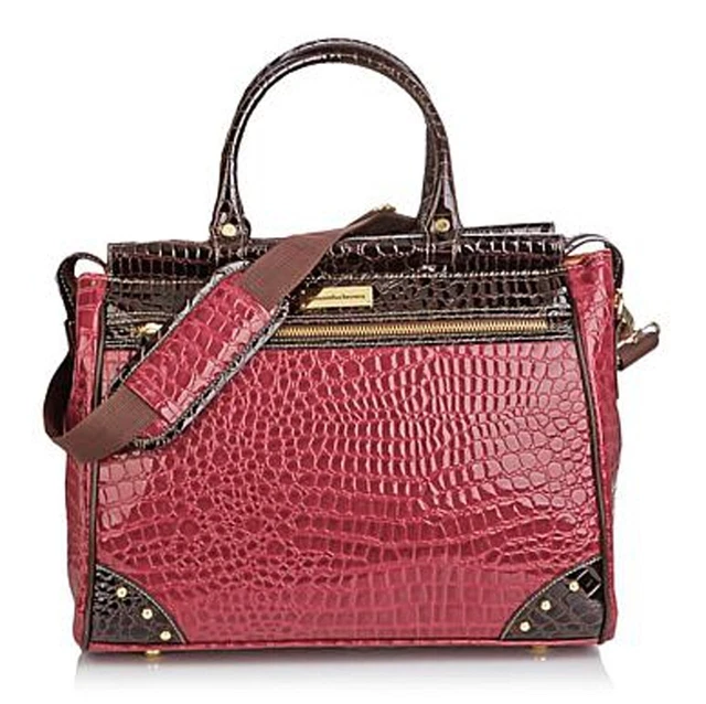 Samantha Brown Croco-Embossed Dowel Travel Bag (Watermelon) RARE Old Stock 2