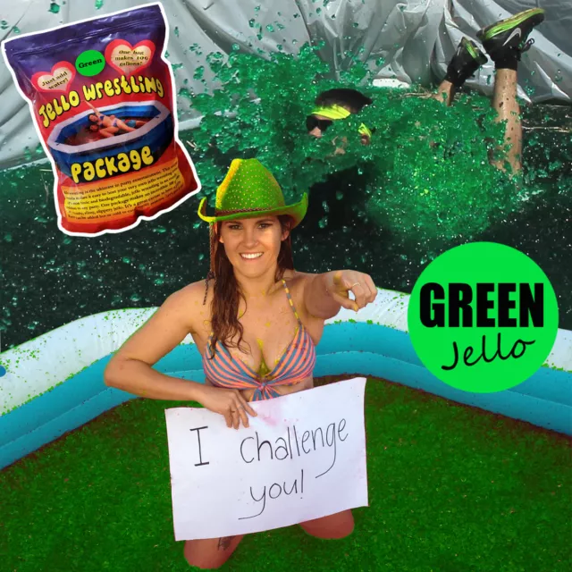 Jelly Wrestling Mix 1.8kg Makes 380L of GREEN Jello! Make a jelly pool or pit!