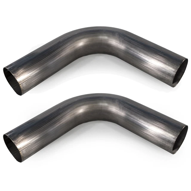 Squirrelly 2" 90 Degree 304 Stainless Steel Mandrel Bend Piping Exhaust (2 Pack)