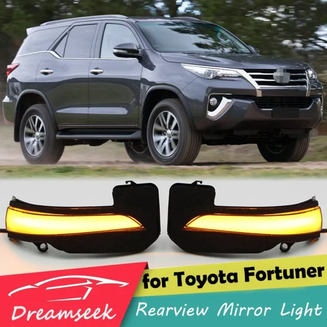 LED Rearview Side Mirror Turn Signal Light for Toyota Fortuner 2015-2022 Smoke