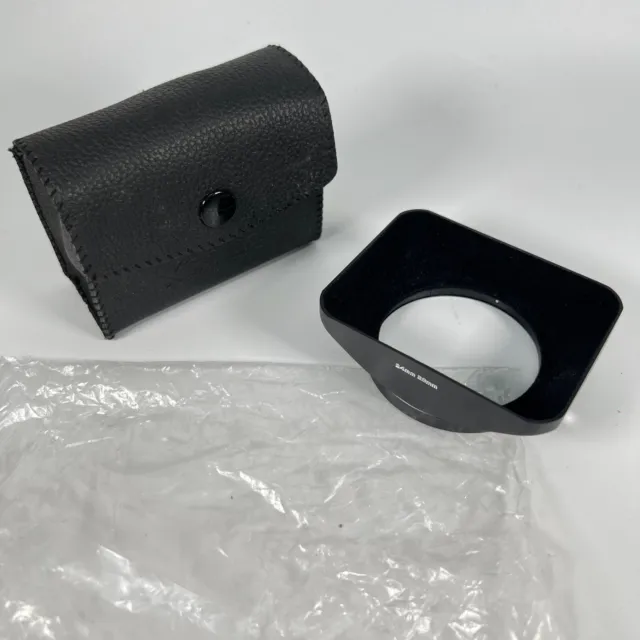 Campana de lente rectangular de metal para cámara Konica 24 mm 28 mm sin usar en estuche original