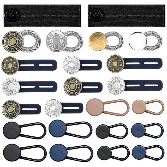 Rallonge Ceinture Denim Bleu Foncé – Extension Élastique 7 Cm Avec Bouton Pour Jeans Grossesse Ou Prise De Poids