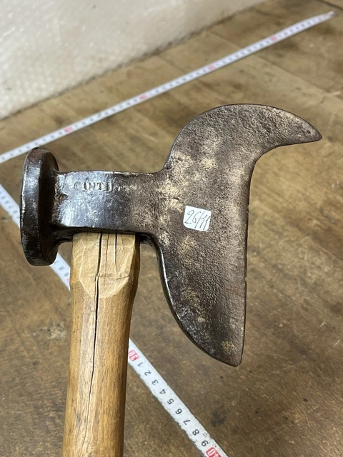 OUTIL ANCIEN - HACHE MERLIN- Fer Forgé -Old Tool AXE Wrought Iron EUR