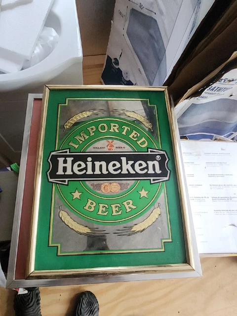 Heineken Lager Beer Sign/Mirror Tavern Wall Hanging