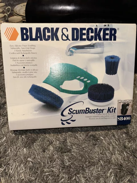 Black & Decker ScumBuster Kit SB400 Cordless Tub & Tile Scrubber Uses  VersaPak