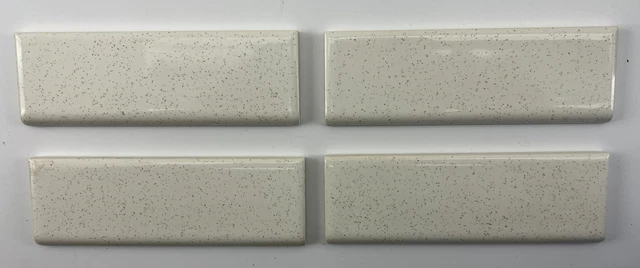 (4)  Gold Mist-Dust: Ceramic Tile  Bullnose American Olean Glossy Speckled