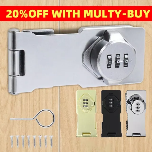 3 Digit Resettable Combination digit Password Lock Bolt Household Door Cabinet