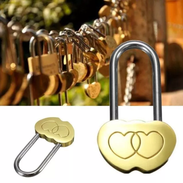 Lock Concentric Lock Double Heart Padlock Valentines Engraved Lock Love Lock