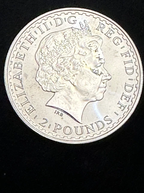 2000 AUSTRALIA UK Queen Elizabeth II BRIT TRIDENT OZ Silver 2 Pounds Coin i96974