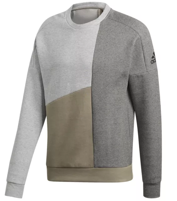 Felpa uomo Adidas maglione pullover cotone - grigio