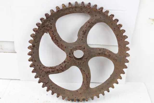 Vintage Cast Iron Wheel Gear Cog 9.5" Metal Art Steampunk Primitive Old Large