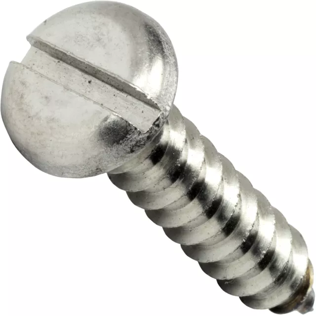 #10 x 1/2" Pan Head Sheet Metal Screws Stainless Steel Slotted Drive Qty 100