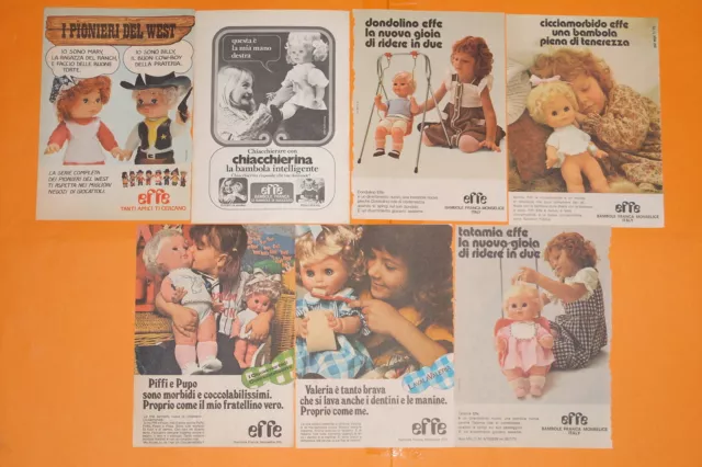 lotto 7 pubblicità topolino anni 80 bambole effe franca advertising vintage doll