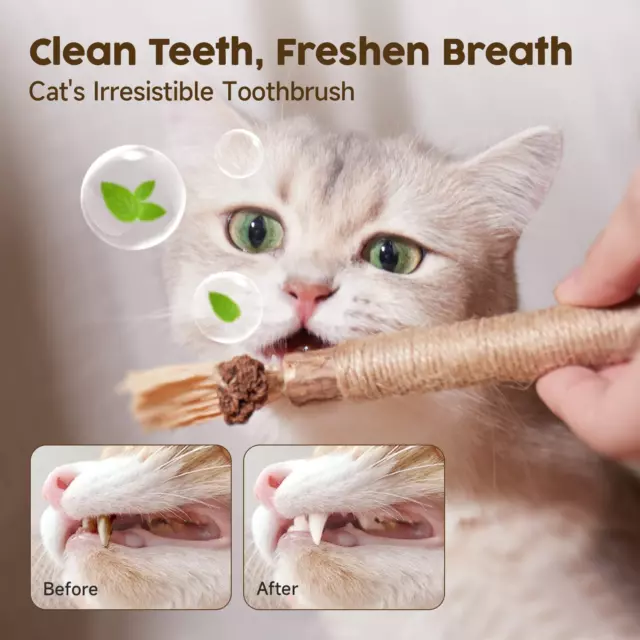 Catnip Toys, 5 Pack Natural Silvervine Chew Stick Cat Teeth Cleaning Toy,More... 3
