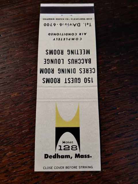 Vintage Matchcover: Motel 128, Dedham, MA