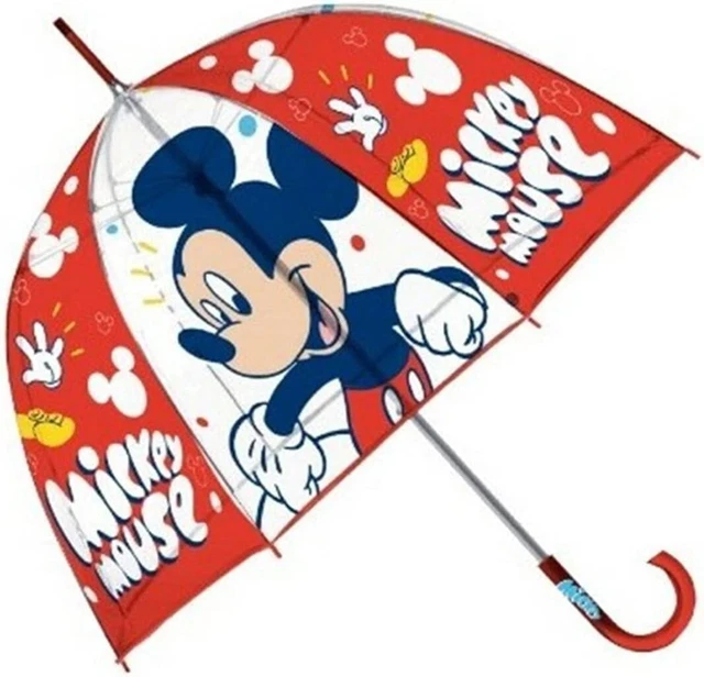 Ombrello Manuale Cupola 46cm Mickey Mouse Disney Antivento con Apertura di Sicur