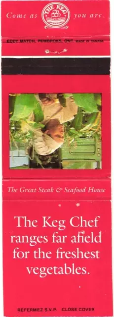 The Keg Chef The Great Steak & Seafood House Vintage Matchbook Cover