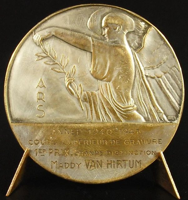 Médaille Art Déco ATHENA 1939 Par Louis Muller - En Bronze - Collection XXème Siècle