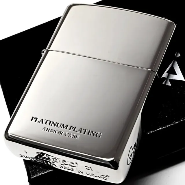 Zippo Armor Titanium Coating Silver Side Logo Engraving Processing Lighter Japan