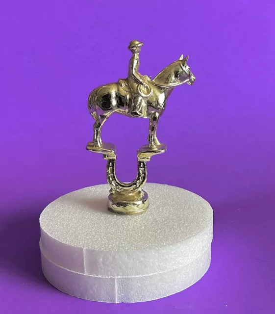 Vintage Horse & Rider Trophy Topper - Lariat - Horseshoe - Cowboy - 5"