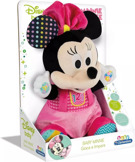 Clementoni Disney Baby Minnie Gioca e Impara Peluche Parlante, Multicolore, S...