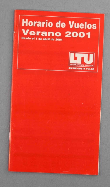 Ltu International Airways Airline Timetable Summer 2001 Spain Issue Flugplan