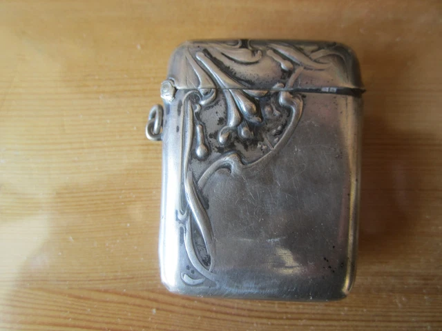 ETUI ALLUMETTES MÉTAL argenté, motif ardéco dim 4,5x3,5x0,8 environ EUR 12,00 - PicClick FR