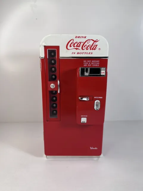 Coca Cola Metal Vending Machine 1994 Musical Coin Bank by Vendo Tested Working!