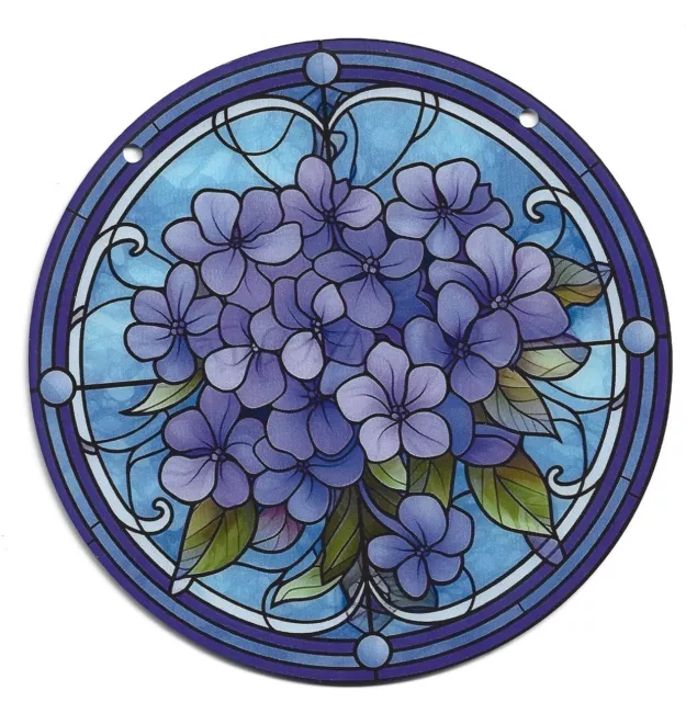 Purple Flower Suncatcher - Stained Glass Acrylic Window Hanging for Any Room