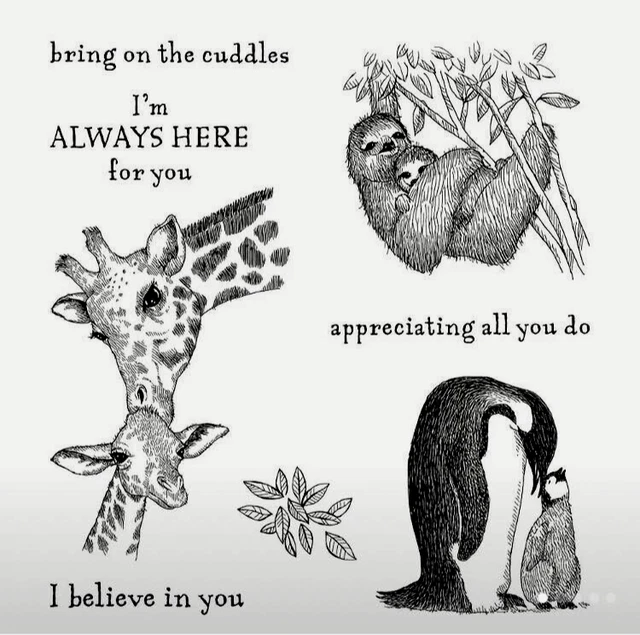 Zoo Animals  Sentiment Clear Rubber Stamps Seal Silicone Cards Scrapbooking