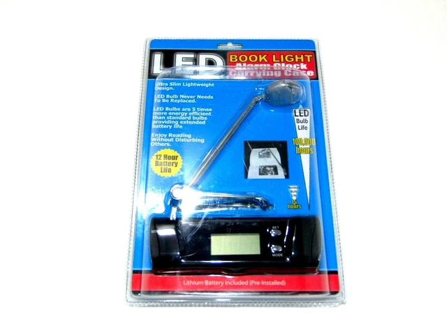NEW SWC LED Book Light Alarm Clock Carrying Case