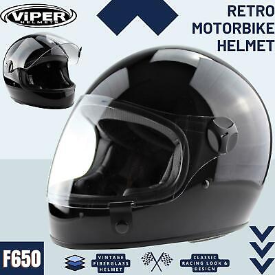 Casco integrale da moto Viper F650 retrò classico fibra di vetro Adulto unisex